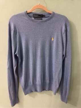 Polo by Ralph Lauren Men's Light Blue Cashmere blend sweater
